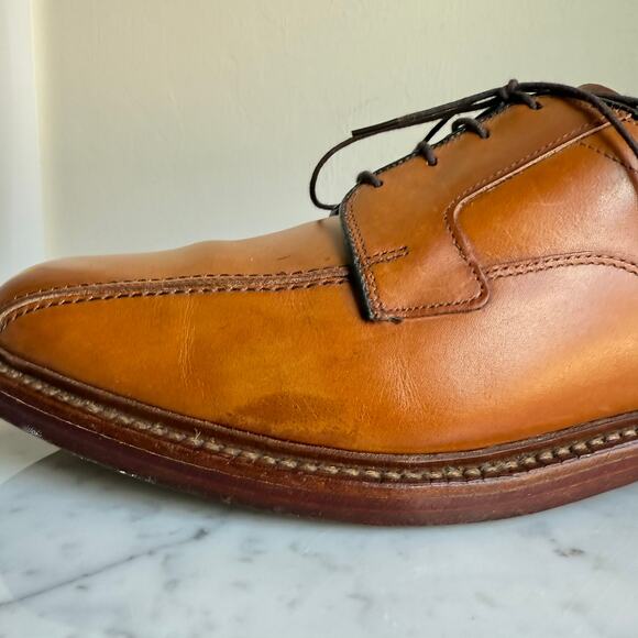 Allen Edmonds Hillcrest Derby Shoes Tan Leather 11.5C Made in USA - Picture 7 of 15